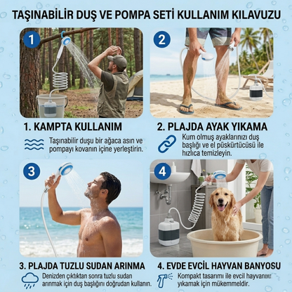 Portatif Taşınabilir Plaj Kamp Duşu